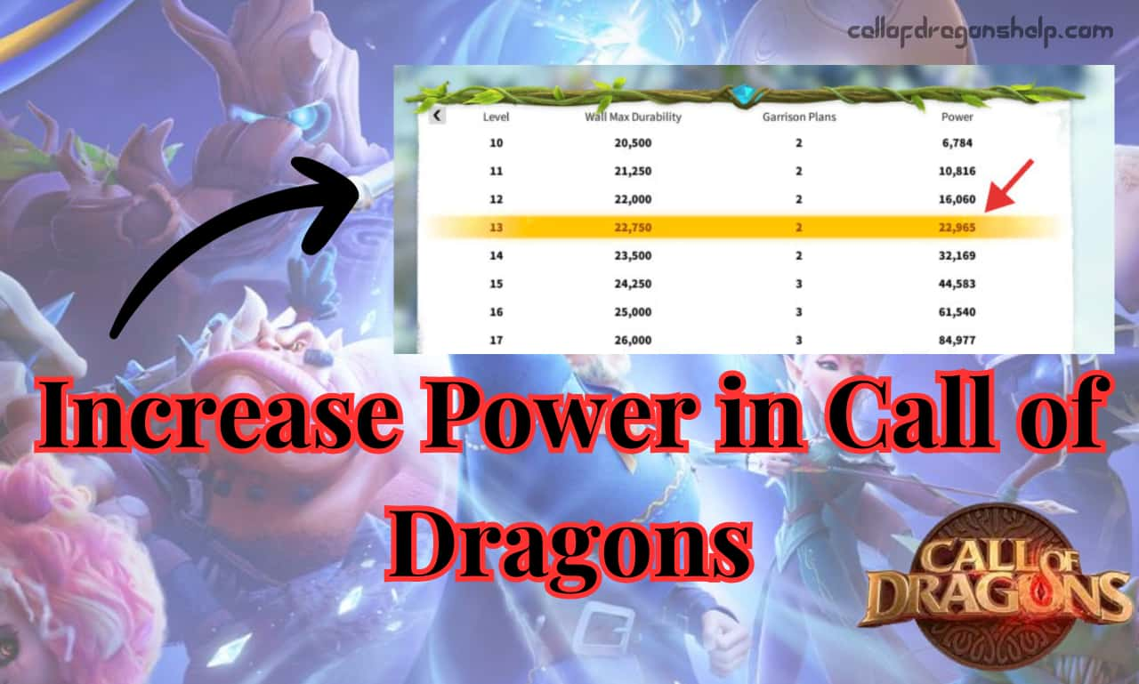 Increase Power in Call of Dragons